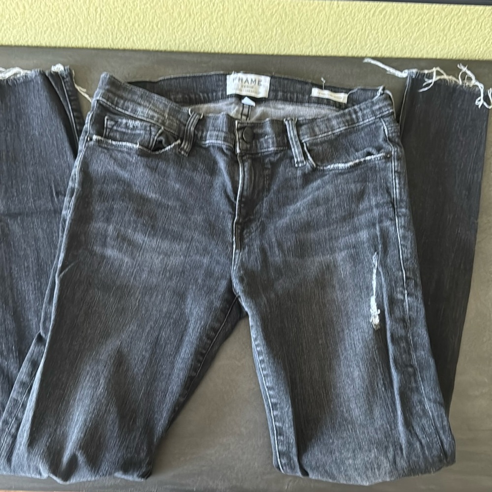 Frame skinny black grey jeans